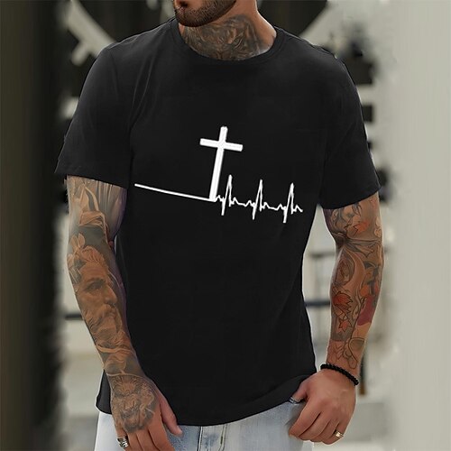 Herre T skjorte Grafiske T-skjorter Kul skjorte Grafiske trykk Kors Tro Crew-hals Varm stempling Gate Feriereise Kort Erme Trykt mønster Klær Designer Grunnleggende Moderne Moderne
Herre T skjorte Grafiske T-skjorter Kul skjorte Grafiske trykk Kors Tro Crew-hals Varm stempling Gate Feriereise Kort Erme Trykt mønster Klær Designer Grunnleggende Moderne Moderne