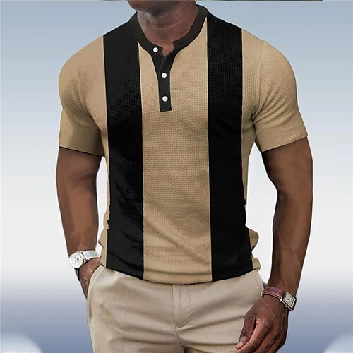 Herre Vaffel Henley skjorte Farveblok Henley Tøj 3D-udskrivning udendørs Daglig Kortærmet Knap Mode Designer Basale
Herre Vaffel Henley skjorte Farveblok Henley Tøj 3D-udskrivning udendørs Daglig Kortærmet Knap Mode Designer Basale