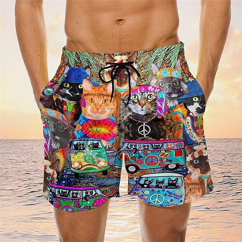 Herre Surfeshorts Badeshorts Snorer med mesh fôr Elastisk midje Katt Hippie buss Grafiske trykk Hurtigtørkende Kort Avslappet Daglig Ferie Hawaiisk Bohem Blå Mikroelastisk
Herre Surfeshorts Badeshorts Snorer med mesh fôr Elastisk midje Katt Hippie buss Grafiske trykk Hurtigtørkende Kort Avslappet Daglig Ferie Hawaiisk Bohem Blå Mikroelastisk