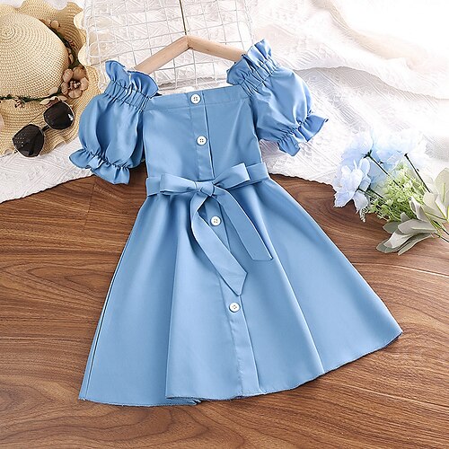 Bambino Da ragazza Vestito Tinta unica Abiti di jeans Al ginocchio Vestito Prestazioni Girocollo Manica corta Attivo Vestito 3-7 anni Estate Blu
Bambino Da ragazza Vestito Tinta unica Abiti di jeans Al ginocchio Vestito Prestazioni Girocollo Manica corta Attivo Vestito 3-7 anni Estate Blu