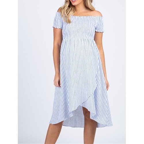 Per donna Abito di maternità Abito casual Abito estivo Banda Vestito longuette Manica corta più alto basso Stampa Senza spalline Di tendenza Esterno Blu Estate Primavera S M L XL
Per donna Abito di maternità Abito casual Abito estivo Banda Vestito longuette Manica corta più alto basso Stampa Senza spalline Di tendenza Esterno Blu Estate Primavera S M L XL