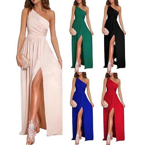 A-linje Brudepikekjole Enskuldret Ermeløs Elegant Gulvlengde Spandex med Delt front / Ensfarget 2022
A-linje Brudepikekjole Enskuldret Ermeløs Elegant Gulvlengde Spandex med Delt front / Ensfarget 2022
