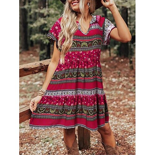 Dame Afslappet påklædning Etnisk kjole Sommerkjole Farveblok Tribal Trykt mønster V-hals Mini kjole Årgang Etnisk udendørs Daglig Kortærmet Løstsiddende Sort Rød Grøn Sommer Forår S M L XL XXL
Dame Afslappet påklædning Etnisk kjole Sommerkjole Farveblok Tribal Trykt mønster V-hals Mini kjole Årgang Etnisk udendørs Daglig Kortærmet Løstsiddende Sort Rød Grøn Sommer Forår S M L XL XXL