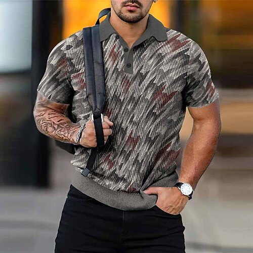 Herre POLO Trøje Golftrøje Houndstooth Mønster Grafiske tryk Geometri Aftæpning Gul Grå udendørs Gade Langærmet Trykt mønster Tøj Mode Designer Afslappet Åndbart
Herre POLO Trøje Golftrøje Houndstooth Mønster Grafiske tryk Geometri Aftæpning Gul Grå udendørs Gade Langærmet Trykt mønster Tøj Mode Designer Afslappet Åndbart