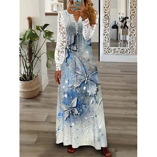 kvinners floral blonder plisserte kjoler lang kjole maxi kjole en linje kjole print kjole vårkjole sommerfugl moderne date ferie helg langermet v-hals kjole blå sommer vår s m l xl xxl
kvinners floral blonder plisserte kjoler lang kjole maxi kjole en linje kjole print kjole vårkjole sommerfugl moderne date ferie helg langermet v-hals kjole blå sommer vår s m l xl xxl