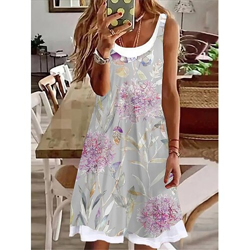Dame Afslappet påklædning Tank Top Kjole Sommerkjole Blomstret falske to stykker Trykt mønster Rund hals Mini kjole Aktiv Mode udendørs Daglig Uden ærmer Løstsiddende Grå Sommer Forår S M L XL XXL
Dame Afslappet påklædning Tank Top Kjole Sommerkjole Blomstret falske to stykker Trykt mønster Rund hals Mini kjole Aktiv Mode udendørs Daglig Uden ærmer Løstsiddende Grå Sommer Forår S M L XL XXL
