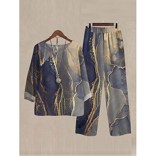 Dame Loungewear Sæt Hældning Grafiske tryk Mode Afslappet Gade Stævnemøde Lufthavn Hør Åndbart Rund hals Halvlange ærmer T-shirt Bukse Sommer Forår Gul Vin
Dame Loungewear Sæt Hældning Grafiske tryk Mode Afslappet Gade Stævnemøde Lufthavn Hør Åndbart Rund hals Halvlange ærmer T-shirt Bukse Sommer Forår Gul Vin
