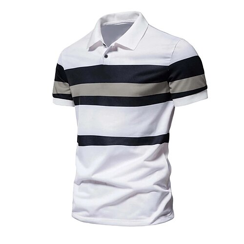 Herre POLO T-skjorte Golf skjorte Avslappet Ferie Klassisk Kortermet Mote Grunnleggende Fargeblokk Knapp Sommer Normal Hvit POLO T-skjorte
Herre POLO T-skjorte Golf skjorte Avslappet Ferie Klassisk Kortermet Mote Grunnleggende Fargeblokk Knapp Sommer Normal Hvit POLO T-skjorte