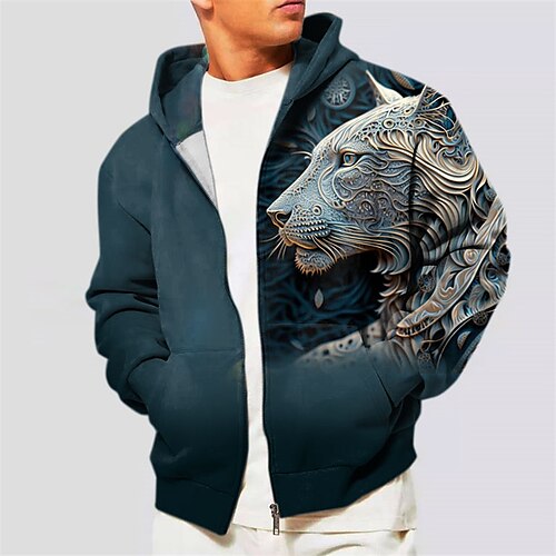 Hombre Sudadera con capucha y cremallera completa Chaqueta Verde Ejército Azul Real Azul Piscina Café Con Capucha Animal Estampados Cremallera Estampado Deporte Diario Deportes Impresión 3D Ropa de
Hombre Sudadera con capucha y cremallera completa Chaqueta Verde Ejército Azul Real Azul Piscina Café Con Capucha Animal Estampados Cremallera Estampado Deporte Diario Deportes Impresión 3D Ropa de