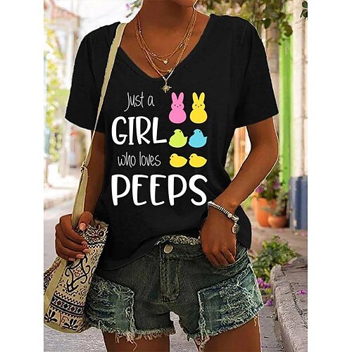 T shirt Tee Femme Noir Blanche Bleu Graphic Texte Imprimer Manche Courte du quotidien Fin de semaine basique Col V Normal Standard Peinture S
T shirt Tee Femme Noir Blanche Bleu Graphic Texte Imprimer Manche Courte du quotidien Fin de semaine basique Col V Normal Standard Peinture S