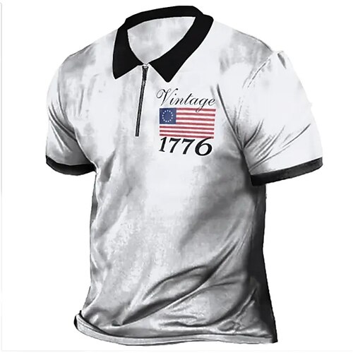 Per uomo Polo con zip POLO Camicia da golf Golf Stampe astratte Bandiera americana Collo ripiegabile Grigio Esterno Strada Maniche corte Cerniera Stampa Abbigliamento Di tendenza Originale Informale
Per uomo Polo con zip POLO Camicia da golf Golf Stampe astratte Bandiera americana Collo ripiegabile Grigio Esterno Strada Maniche corte Cerniera Stampa Abbigliamento Di tendenza Originale Informale