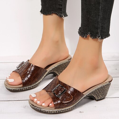 Mujer Sandalias Zapatillas al aire libre Exterior Playa Tacón Cuña Puntera abierta Casual Minimalismo Cuero Sintético Mocasín Color sólido Marrón
Mujer Sandalias Zapatillas al aire libre Exterior Playa Tacón Cuña Puntera abierta Casual Minimalismo Cuero Sintético Mocasín Color sólido Marrón