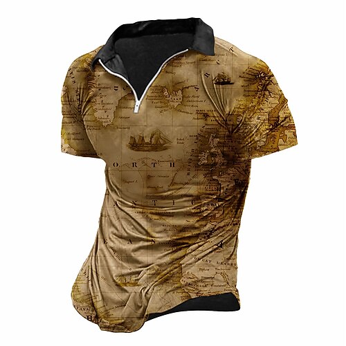 Per uomo POLO Polo con zip Camicia da golf Golf Mappa Stampe astratte Vintage ▾ Navi Collo ripiegabile Giallo Grigio Esterno Strada Maniche corte Cerniera Stampa Abbigliamento Di tendenza Originale
Per uomo POLO Polo con zip Camicia da golf Golf Mappa Stampe astratte Vintage ▾ Navi Collo ripiegabile Giallo Grigio Esterno Strada Maniche corte Cerniera Stampa Abbigliamento Di tendenza Originale