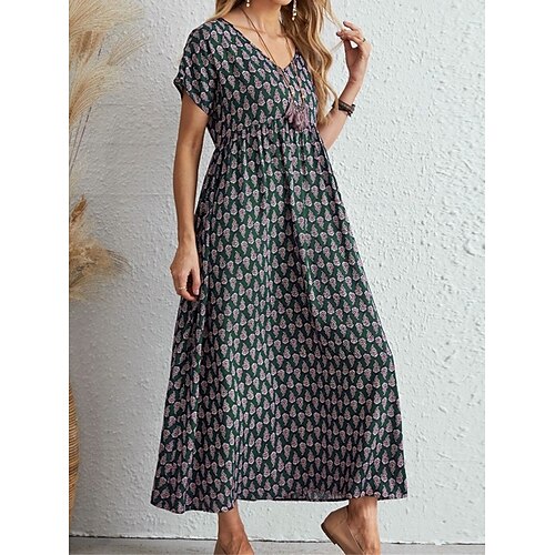 Dame Lang kjole Maxikjole Uformell kjole Sommerkjole Print kjole Blomstret Geometri Mote Fritid utendørs Daglig Ferie Lomme Trykt mønster Kortermet V-hals Kjole Løstsittende Svart Vin Rød Sommer Vår
Dame Lang kjole Maxikjole Uformell kjole Sommerkjole Print kjole Blomstret Geometri Mote Fritid utendørs Daglig Ferie Lomme Trykt mønster Kortermet V-hals Kjole Løstsittende Svart Vin Rød Sommer Vår