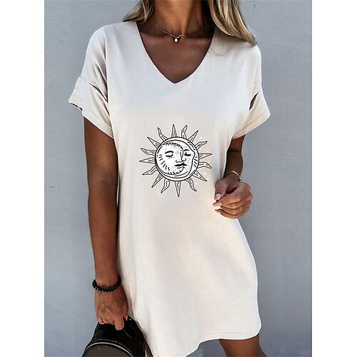 Dame T-skjorte kjole Uformell kjole T skjortekjole Sol Trykt mønster V-hals Mini kjole Mote Gatemote utendørs Gate Kortermet Løstsittende Svart Hvit Grå Sommer Vår S M L XL XXL
Dame T-skjorte kjole Uformell kjole T skjortekjole Sol Trykt mønster V-hals Mini kjole Mote Gatemote utendørs Gate Kortermet Løstsittende Svart Hvit Grå Sommer Vår S M L XL XXL