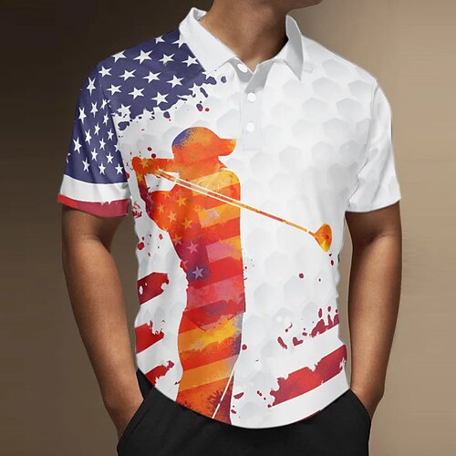Herre POLO Trøje Golftrøje Grafiske tryk Amerikansk flag Golf Aftæpning Blå udendørs Gade Kort Ærme Trykt mønster Tøj Sport Mode Gade Designer
Herre POLO Trøje Golftrøje Grafiske tryk Amerikansk flag Golf Aftæpning Blå udendørs Gade Kort Ærme Trykt mønster Tøj Sport Mode Gade Designer