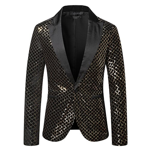 Herre Mote Fritid Glitrende Paljetter Blazer jakke Normal Skreddersydd Ensfarget Enkelt Brystet Enn-knapp Flerfarget Sølv Gull 2023
Herre Mote Fritid Glitrende Paljetter Blazer jakke Normal Skreddersydd Ensfarget Enkelt Brystet Enn-knapp Flerfarget Sølv Gull 2023