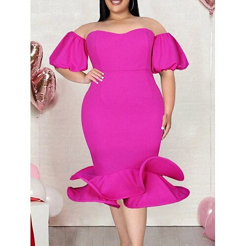 Dame Store størrelser Festkjole Tubekjole Helfarge Midikjole Kortermet Drapering Åpen rygg Stroppeløs Varmt Fest Rosa Sommer Vår L XL XXL 3XL 4XL
Dame Store størrelser Festkjole Tubekjole Helfarge Midikjole Kortermet Drapering Åpen rygg Stroppeløs Varmt Fest Rosa Sommer Vår L XL XXL 3XL 4XL