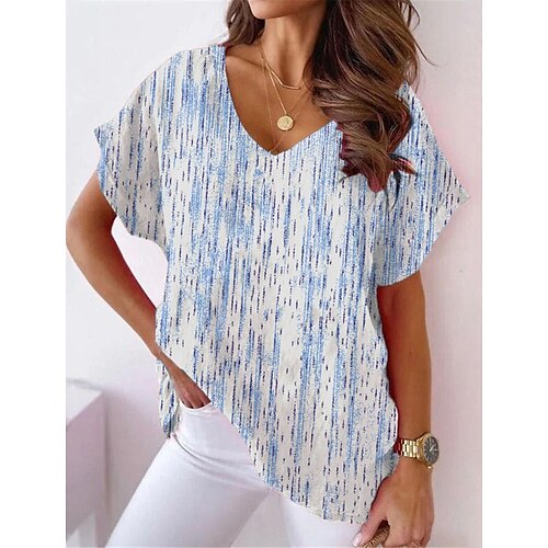 Mujer Camiseta Negro Blanco Caqui Corazón A Rayas Estampado Manga Corta Diario Fin de semana Básico Escote en Pico Regular Pintura S
Mujer Camiseta Negro Blanco Caqui Corazón A Rayas Estampado Manga Corta Diario Fin de semana Básico Escote en Pico Regular Pintura S