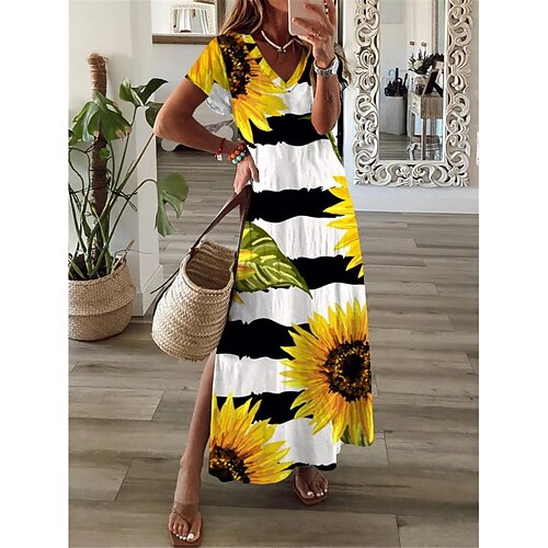 Dame Lang kjole Maxikjole Uformell kjole Sommerkjole Print kjole Solsikke Stripet Mote Gatemote utendørs Daglig Ut på byen Delt Trykt mønster Kortermet V-hals Kjole Normal Gul Sommer Vår S M L XL XXL
Dame Lang kjole Maxikjole Uformell kjole Sommerkjole Print kjole Solsikke Stripet Mote Gatemote utendørs Daglig Ut på byen Delt Trykt mønster Kortermet V-hals Kjole Normal Gul Sommer Vår S M L XL XXL