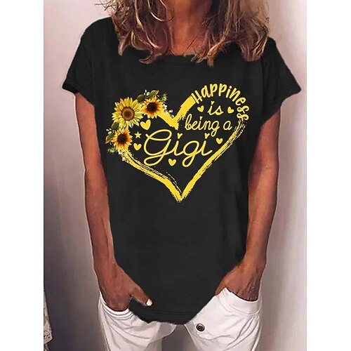 Damen T Shirt Schwarz Rote Blau Herz Bühnenlicht vielfarbig Bedruckt Kurzarm Festtage Wochenende Basic Rundhalsausschnitt Standard Blume Farbe S
Damen T Shirt Schwarz Rote Blau Herz Bühnenlicht vielfarbig Bedruckt Kurzarm Festtage Wochenende Basic Rundhalsausschnitt Standard Blume Farbe S