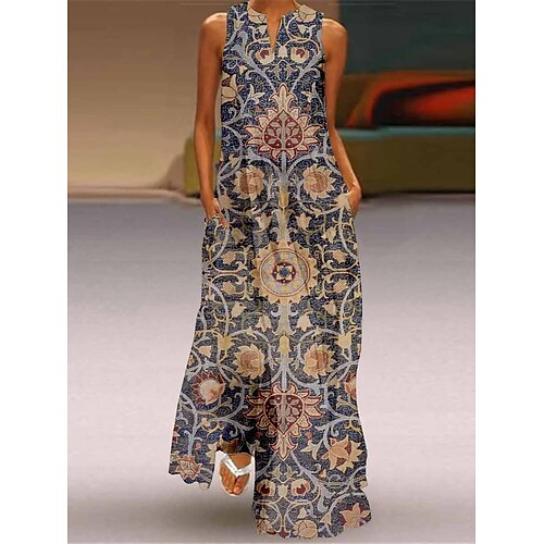 Dame Lang kjole Maxikjole Uformell kjole Swingkjole Kjole med A-linje Stamme Mote Romantikk Daglig Feriereise Lomme Trykt mønster Ermeløs V-hals Kjole Løstsittende Gul Sommer Vår S M L XL XXL
Dame Lang kjole Maxikjole Uformell kjole Swingkjole Kjole med A-linje Stamme Mote Romantikk Daglig Feriereise Lomme Trykt mønster Ermeløs V-hals Kjole Løstsittende Gul Sommer Vår S M L XL XXL