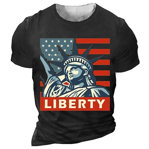 Herre T-shirt T-Shirts Grafisk USAs flag Rund hals Tøj 3D-udskrivning udendørs Afslappet Kortærmet Trykt mønster Årgang Mode
Herre T-shirt T-Shirts Grafisk USAs flag Rund hals Tøj 3D-udskrivning udendørs Afslappet Kortærmet Trykt mønster Årgang Mode