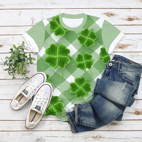 Damen T Shirt Gras-Grün Hellgrün Armeegrün Blatt Bedruckt Kurzarm Festtage Wochenende St. Patricks Day Rundhalsausschnitt Standard Blume Farbe S
Damen T Shirt Gras-Grün Hellgrün Armeegrün Blatt Bedruckt Kurzarm Festtage Wochenende St. Patricks Day Rundhalsausschnitt Standard Blume Farbe S