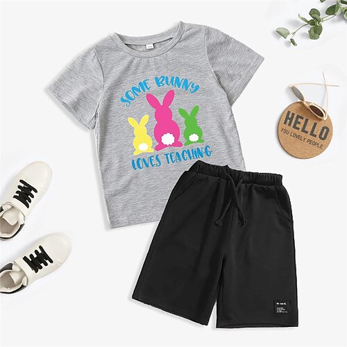2 deler Baby Jente Påske Bokstaver Crewneck Shorts dress Sett Kortermet Bedårende utendørs 7-13 år Sommer Flerfarget
2 deler Baby Jente Påske Bokstaver Crewneck Shorts dress Sett Kortermet Bedårende utendørs 7-13 år Sommer Flerfarget