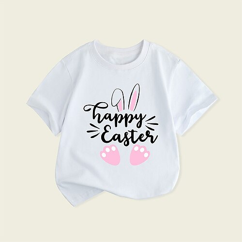 Børn Pige Påske T-shirt Bogstaver Afslappet Kortærmet Crewneck Mode 3-7 år Sommer Hvid Lyserød Lysegrå
Børn Pige Påske T-shirt Bogstaver Afslappet Kortærmet Crewneck Mode 3-7 år Sommer Hvid Lyserød Lysegrå