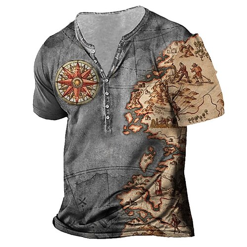 Per uomo Camicia Henley Magliette Pop art Mappa Bussola Henley Abbigliamento Stampa 3D Esterno Informale Manica corta Bottone giù Stampa Di tendenza Originale Comodo
Per uomo Camicia Henley Magliette Pop art Mappa Bussola Henley Abbigliamento Stampa 3D Esterno Informale Manica corta Bottone giù Stampa Di tendenza Originale Comodo