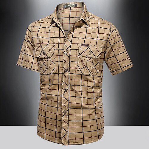 Per uomo Camicia Camicia da carico Maglietta informale Kaki Blu scuro Verde militare Maniche corte A quadri Collo ripiegabile Informale Giornaliero Tasche Abbigliamento 100% cotone Streetwear Moda
Per uomo Camicia Camicia da carico Maglietta informale Kaki Blu scuro Verde militare Maniche corte A quadri Collo ripiegabile Informale Giornaliero Tasche Abbigliamento 100% cotone Streetwear Moda