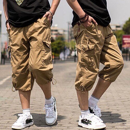 

Men's Cargo Shorts Shorts Capri Pants Leg Drawstring Flap Pocket Plain Camouflage Comfort Breathable Outdoor Daily Going out Fashion Streetwear ArmyGreen Army Yellow