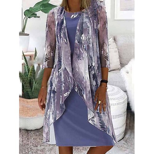 Dame Todelt kjolesett Tubekjole Print kjole Daglig Feriereise Mote Moderne Netting Trykt mønster Midikjole U-hals 3/4 ermer Batikkfarget Trykt mønster Normal Lilla Sommer Vår S M L XL XXL
Dame Todelt kjolesett Tubekjole Print kjole Daglig Feriereise Mote Moderne Netting Trykt mønster Midikjole U-hals 3/4 ermer Batikkfarget Trykt mønster Normal Lilla Sommer Vår S M L XL XXL