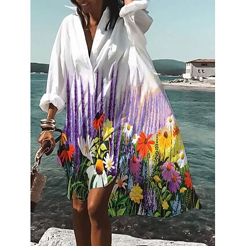 Per donna Abito chemisier Abito casual Vestito svasato Mini abito Esterno Giornaliero Da mare Poliestere Di tendenza Informale Colletto Pulsante Stampa Manica lunga Estate Primavera Autunno 2023
Per donna Abito chemisier Abito casual Vestito svasato Mini abito Esterno Giornaliero Da mare Poliestere Di tendenza Informale Colletto Pulsante Stampa Manica lunga Estate Primavera Autunno 2023
