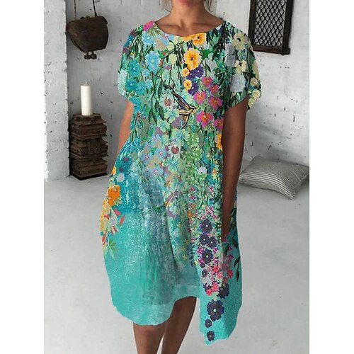 Dame Afslappet påklædning Skift Kjole Sommerkjole Blomstret Løstsiddende Trykt mønster Rund hals Midikjole Mode Moderne Daglig Ferie Kortærmet Løstsiddende Grøn Sommer Forår S M L XL XXL
Dame Afslappet påklædning Skift Kjole Sommerkjole Blomstret Løstsiddende Trykt mønster Rund hals Midikjole Mode Moderne Daglig Ferie Kortærmet Løstsiddende Grøn Sommer Forår S M L XL XXL