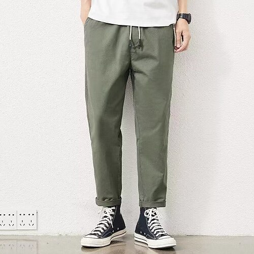 Per uomo Pantaloni Chino Pantaloni chino A cordoncino Vita elastica Liscio Comfort Traspirante Esterno Giornaliero Per uscire Misto cotone Di tendenza Streetwear Nero Verde
Per uomo Pantaloni Chino Pantaloni chino A cordoncino Vita elastica Liscio Comfort Traspirante Esterno Giornaliero Per uscire Misto cotone Di tendenza Streetwear Nero Verde