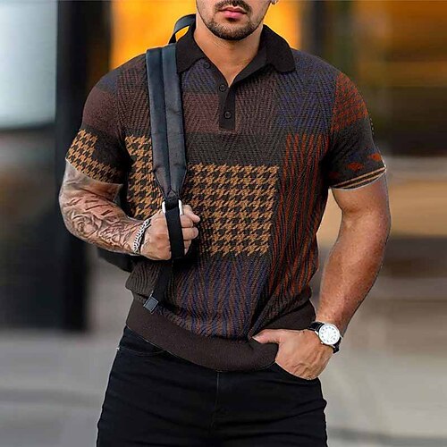 Per uomo POLO Camicia da golf Golf Pied-de-poule Stampe astratte Geometria Collo ripiegabile Nero Marrone Esterno Strada Manica lunga Stampa Abbigliamento Di tendenza Originale Informale Traspirante
Per uomo POLO Camicia da golf Golf Pied-de-poule Stampe astratte Geometria Collo ripiegabile Nero Marrone Esterno Strada Manica lunga Stampa Abbigliamento Di tendenza Originale Informale Traspirante