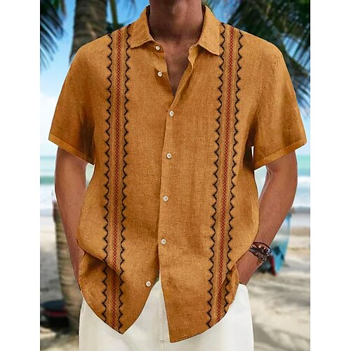 Per uomo camicia di lino Camicia estiva Maglietta informale Camicia da spiaggia Bianco Giallo Blu Manica corta Stampe astratte Bavero Primavera estate Hawaiano Per eventi Abbigliamento Stampa
Per uomo camicia di lino Camicia estiva Maglietta informale Camicia da spiaggia Bianco Giallo Blu Manica corta Stampe astratte Bavero Primavera estate Hawaiano Per eventi Abbigliamento Stampa