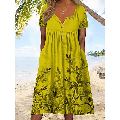 Per donna Plus Size Abito casual Abito linea A A foglia Vestito longuette Manica corta Increspato Pulsante A V Di tendenza Giornaliero Giallo Blu Estate Primavera L XL XXL 3XL
Per donna Plus Size Abito casual Abito linea A A foglia Vestito longuette Manica corta Increspato Pulsante A V Di tendenza Giornaliero Giallo Blu Estate Primavera L XL XXL 3XL