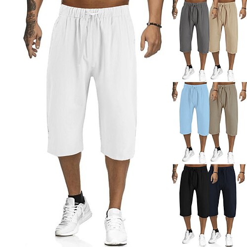 Homens Calção Shorts de linho Shorts de verão Calças Capri Com Cordão Cintura elástica Tecido Conforto Ao ar livre Diário Para Noite Misto de Algodão e Linho à moda Casual Preto Branco
Homens Calção Shorts de linho Shorts de verão Calças Capri Com Cordão Cintura elástica Tecido Conforto Ao ar livre Diário Para Noite Misto de Algodão e Linho à moda Casual Preto Branco