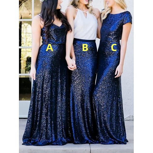 A tubino Vestito da damigella All'americana / Con bretelline / Con decorazione gioiello Manica corta Blu Strascico a terra Con strass con A pieghe / Lustrini 2022
A tubino Vestito da damigella All'americana / Con bretelline / Con decorazione gioiello Manica corta Blu Strascico a terra Con strass con A pieghe / Lustrini 2022