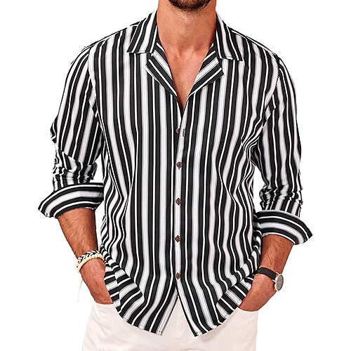 Per uomo Camicia Camicia con bottoni Maglietta informale Nero Manica lunga A strisce Bavero Strada Da mare Stampa Abbigliamento Di tendenza Comodo Hawaiano
Per uomo Camicia Camicia con bottoni Maglietta informale Nero Manica lunga A strisce Bavero Strada Da mare Stampa Abbigliamento Di tendenza Comodo Hawaiano