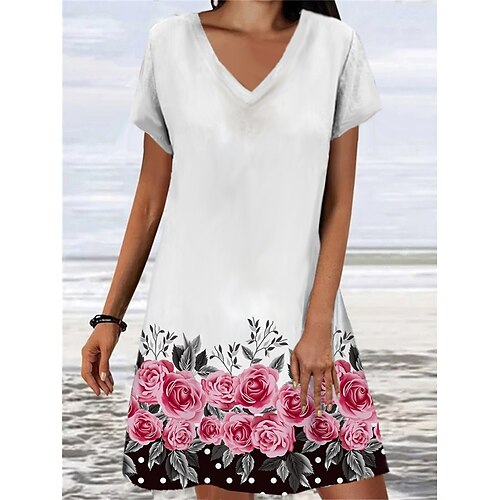 Dame Afslappet påklædning Sommerkjole Print kjole Grafisk Blomstret Trykt mønster V-hals Mini kjole Mode Moderne Daglig Ferie Kortærmet Løstsiddende Hvid Sommer Forår S M L XL XXL
Dame Afslappet påklædning Sommerkjole Print kjole Grafisk Blomstret Trykt mønster V-hals Mini kjole Mode Moderne Daglig Ferie Kortærmet Løstsiddende Hvid Sommer Forår S M L XL XXL
