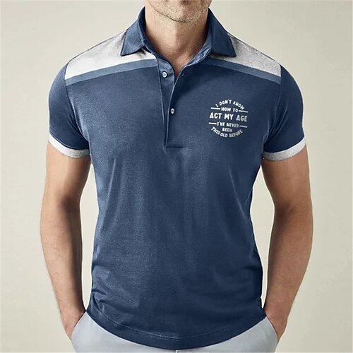 Herre POLO T-skjorte Golf skjorte Bokstaver Grafiske trykk Aftæpning Blå utendørs Gate Kort Erme Trykt mønster Klær Sport Mote Gatemote Designer
Herre POLO T-skjorte Golf skjorte Bokstaver Grafiske trykk Aftæpning Blå utendørs Gate Kort Erme Trykt mønster Klær Sport Mote Gatemote Designer