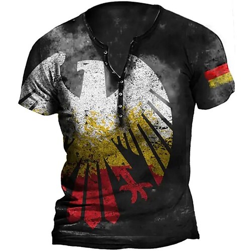 Herre Henley-skjorte T-Shirts Grafisk Ørn Henley Tøj 3D-udskrivning udendørs Afslappet Kortærmet Knap ned Trykt mønster Mode Designer Bekvem
Herre Henley-skjorte T-Shirts Grafisk Ørn Henley Tøj 3D-udskrivning udendørs Afslappet Kortærmet Knap ned Trykt mønster Mode Designer Bekvem