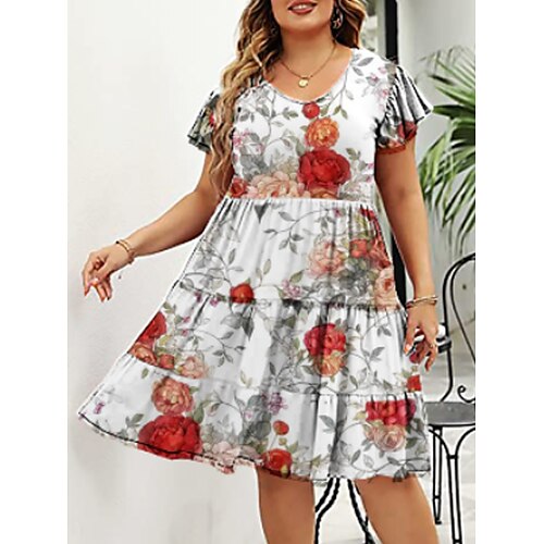 Per donna Plus Size Abito casual Abito linea A Floreale Vestito longuette Manica corta Con balze Stampa Girocollo Romantico Da mare Bianco Blu Estate Primavera L XL XXL 3XL 4XL
Per donna Plus Size Abito casual Abito linea A Floreale Vestito longuette Manica corta Con balze Stampa Girocollo Romantico Da mare Bianco Blu Estate Primavera L XL XXL 3XL 4XL