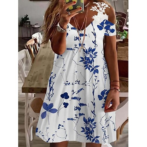 Dame Store størrelser Uformell kjole Blomstret Midikjole Kortermet Utskjæring Trykt mønster V-hals Mote utendørs Hvit Sommer Vår L XL XXL 3XL
Dame Store størrelser Uformell kjole Blomstret Midikjole Kortermet Utskjæring Trykt mønster V-hals Mote utendørs Hvit Sommer Vår L XL XXL 3XL