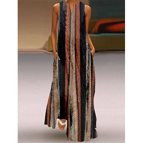 Dame Lang kjole Maxikjole Hverdagskjole Swing Kjole A Linje Kjole Farveblok Stribet Mode Romantik Daglig Ferierejse Lomme Trykt mønster Uden ærmer V-hals Kjole Løstsiddende Rød Sommer Forår S M L XL
Dame Lang kjole Maxikjole Hverdagskjole Swing Kjole A Linje Kjole Farveblok Stribet Mode Romantik Daglig Ferierejse Lomme Trykt mønster Uden ærmer V-hals Kjole Løstsiddende Rød Sommer Forår S M L XL