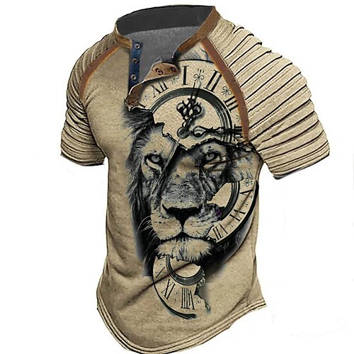 Herre Henley-skjorte Raglan T-shirt Dyr Løve Grafiske tryk Henley Tøj udendørs Daglig Kortærmet Patchwork Plisseringer Mode Designer Afslappet
Herre Henley-skjorte Raglan T-shirt Dyr Løve Grafiske tryk Henley Tøj udendørs Daglig Kortærmet Patchwork Plisseringer Mode Designer Afslappet